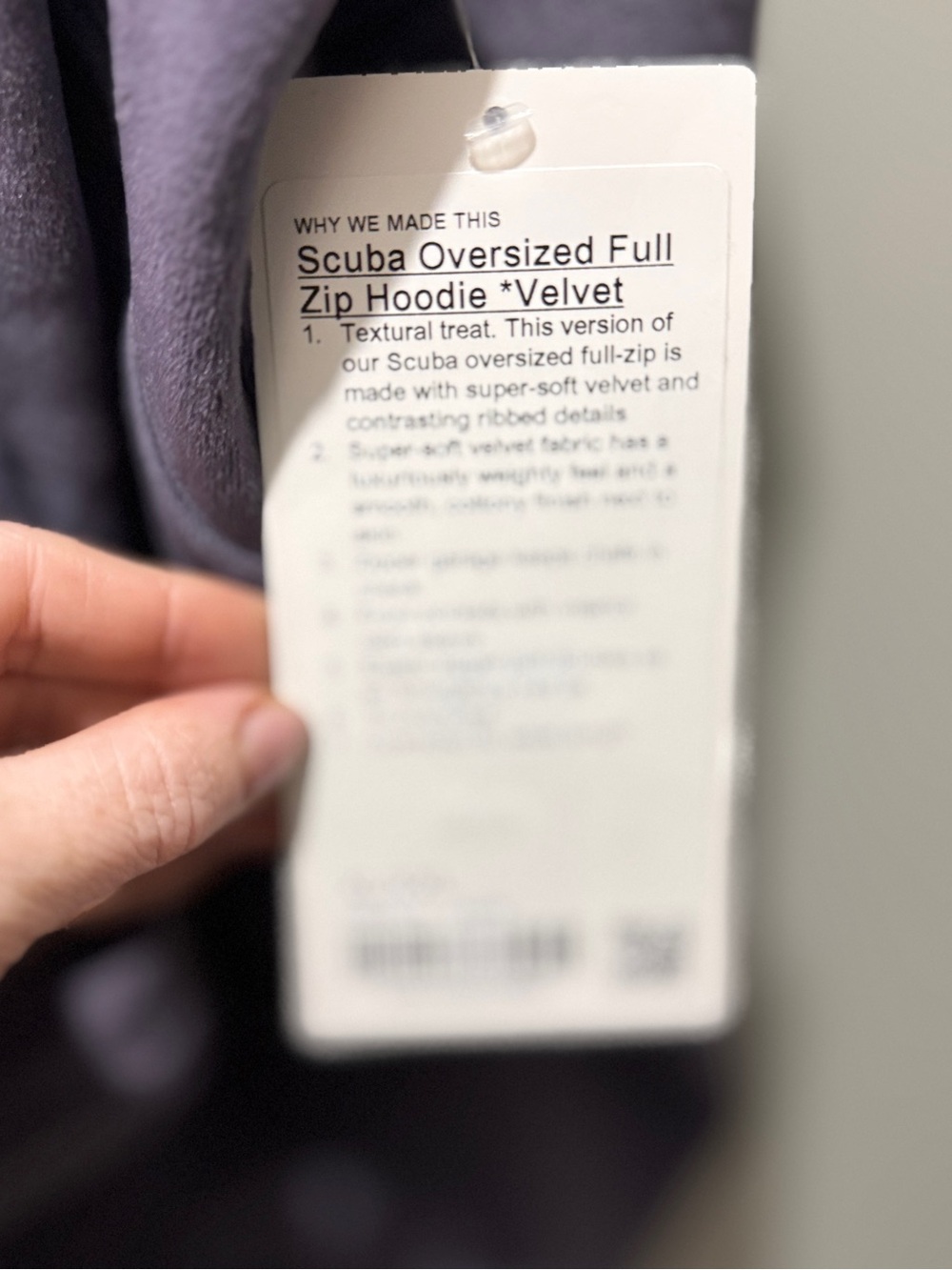 Lululemon Scuba Oversized Full-Zip Hoodie Velvet -Nightfall - Picture 8 of 9